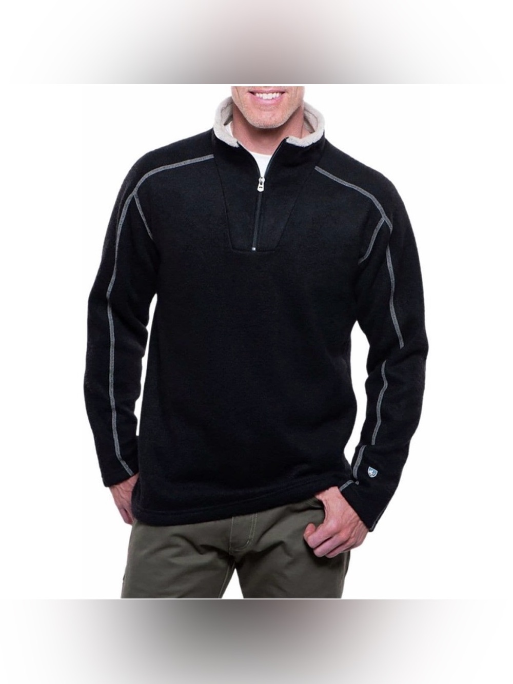 NWT Kuhl Men's‎ XL Europa 1/4 Zip Fleece Pullover Black